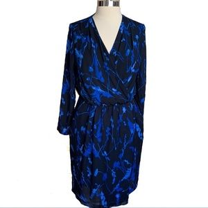 Banana Republic Blue and Black Wrap Dress